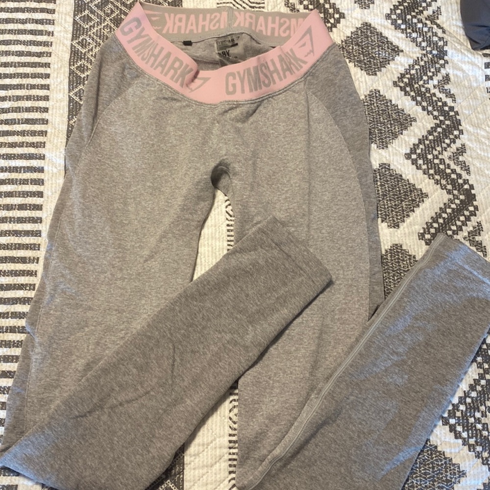 Women’s Gymshark Flex Low Rise Pink & Light Grey Leggings Size Small